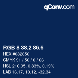 カラーコード: RGB 8 38.2 86.6 | qconv.com