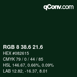 カラーコード: RGB 8 38.6 21.6 | qconv.com