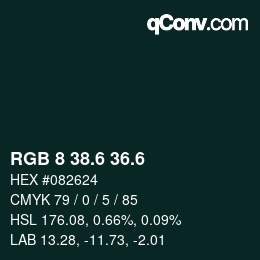 カラーコード: RGB 8 38.6 36.6 | qconv.com