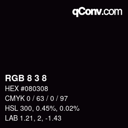 Color code: RGB 8 3 8 | qconv.com