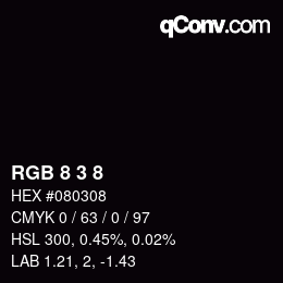 カラーコード: RGB 8 3 8 | qconv.com