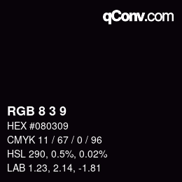 颜色代码: RGB 8 3 9 | qconv.com