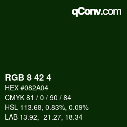Color code: RGB 8 42 4 | qconv.com