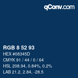 Farbcode: RGB 8 52 93 | qconv.com