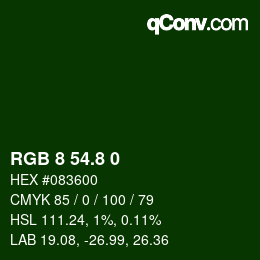 カラーコード: RGB 8 54.8 0 | qconv.com