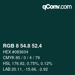 カラーコード: RGB 8 54.8 52.4 | qconv.com