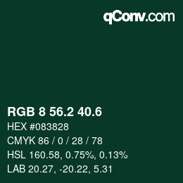 カラーコード: RGB 8 56.2 40.6 | qconv.com