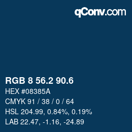 カラーコード: RGB 8 56.2 90.6 | qconv.com