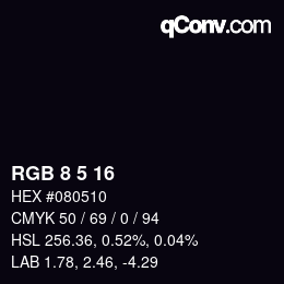 Color code: RGB 8 5 16 | qconv.com