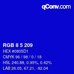 Color code: RGB 8 5 209 | qconv.com