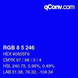 Color code: RGB 8 5 246 | qconv.com