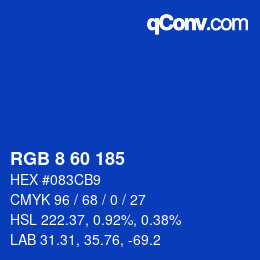 カラーコード: RGB 8 60 185 | qconv.com