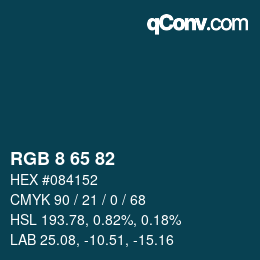 Color code: RGB 8 65 82 | qconv.com
