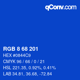 Color code: RGB 8 68 201 | qconv.com