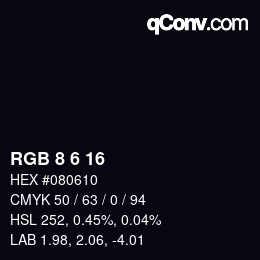 Color code: RGB 8 6 16 | qconv.com