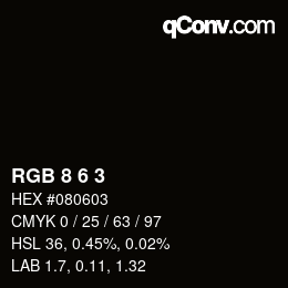 カラーコード: RGB 8 6 3 | qconv.com
