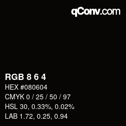 Color code: RGB 8 6 4 | qconv.com