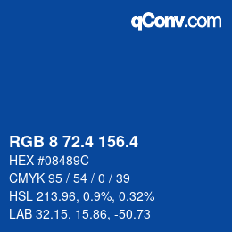 カラーコード: RGB 8 72.4 156.4 | qconv.com