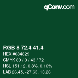 カラーコード: RGB 8 72.4 41.4 | qconv.com