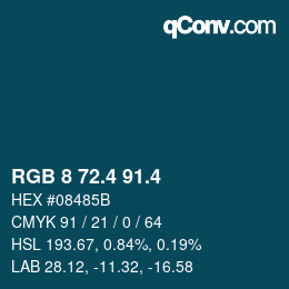カラーコード: RGB 8 72.4 91.4 | qconv.com
