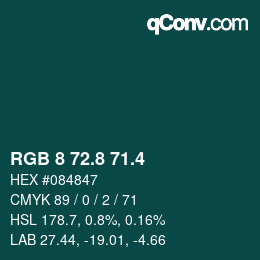 カラーコード: RGB 8 72.8 71.4 | qconv.com