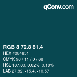 カラーコード: RGB 8 72.8 81.4 | qconv.com