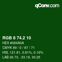 カラーコード: RGB 8 74.2 10 | qconv.com