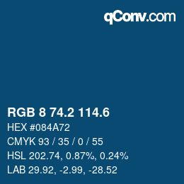 カラーコード: RGB 8 74.2 114.6 | qconv.com