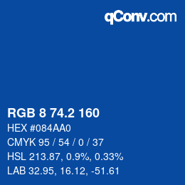 カラーコード: RGB 8 74.2 160 | qconv.com