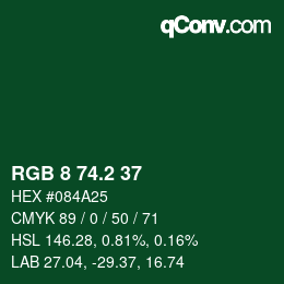 カラーコード: RGB 8 74.2 37 | qconv.com