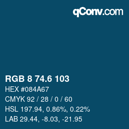 カラーコード: RGB 8 74.6 103 | qconv.com