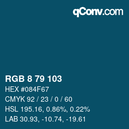 Color code: RGB 8 79 103 | qconv.com