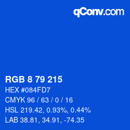 Color code: RGB 8 79 215 | qconv.com