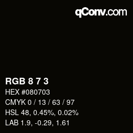 颜色代码: RGB 8 7 3 | qconv.com