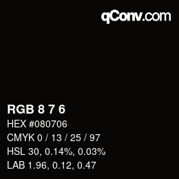 Color code: RGB 8 7 6 | qconv.com