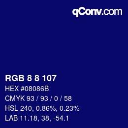 Color code: RGB 8 8 107 | qconv.com