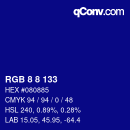 Color code: RGB 8 8 133 | qconv.com