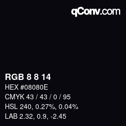 Farbcode: RGB 8 8 14 | qconv.com