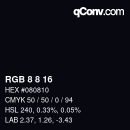 Color code: RGB 8 8 16 | qconv.com