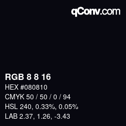カラーコード: RGB 8 8 16 | qconv.com