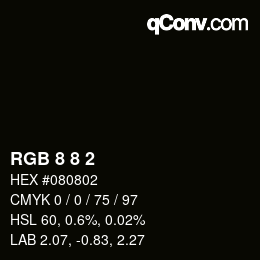 カラーコード: RGB 8 8 2 | qconv.com