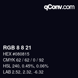 Color code: RGB 8 8 21 | qconv.com