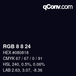 Color code: RGB 8 8 24 | qconv.com