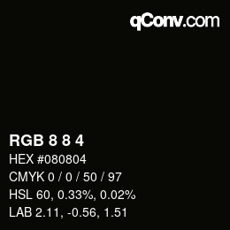 カラーコード: RGB 8 8 4 | qconv.com