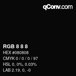 Code couleur: RGB 8 8 8 | qconv.com