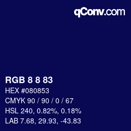 Código de color: RGB 8 8 83 | qconv.com