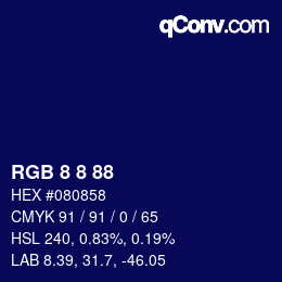 カラーコード: RGB 8 8 88 | qconv.com
