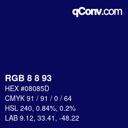 Color code: RGB 8 8 93 | qconv.com