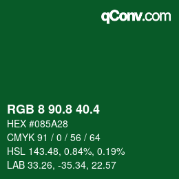 カラーコード: RGB 8 90.8 40.4 | qconv.com