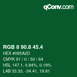 カラーコード: RGB 8 90.8 45.4 | qconv.com